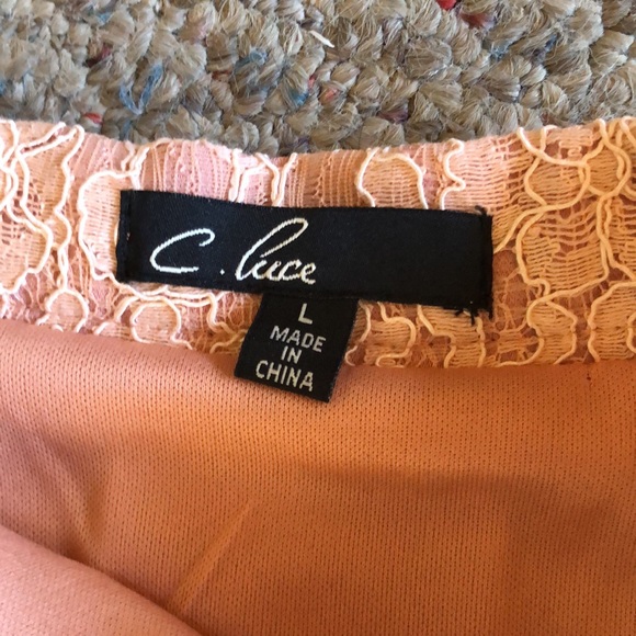 C. Luce - Tri colored,  flowy skirt with lace. Size L - Picture 5 of 6